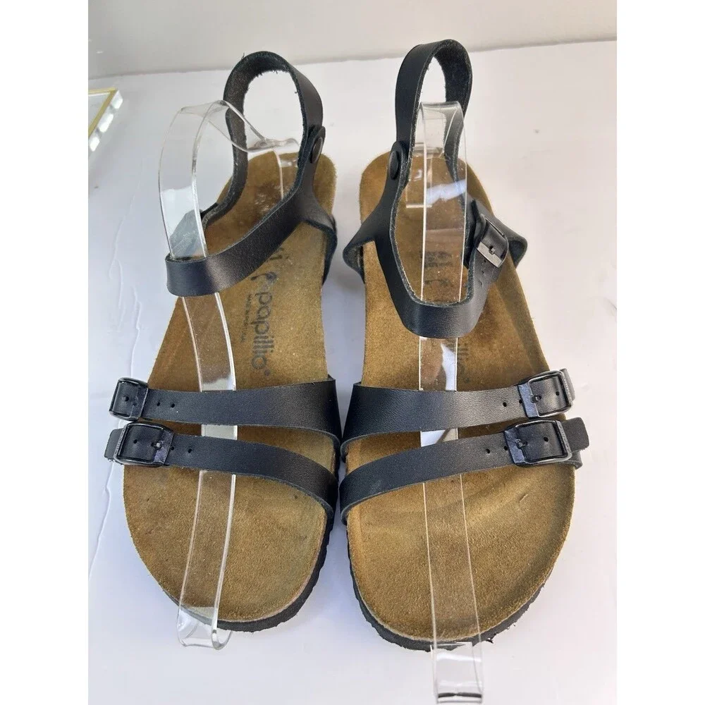 Birkenstock Papillio Leather Sandals  Women's 41 US 10-10.5  Platform Cork Black